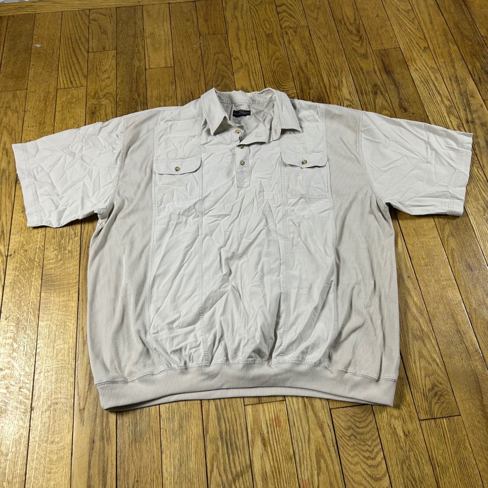 SRT Easy Care Mens Beige Short Sleeve Collared‎ Polo Shirt